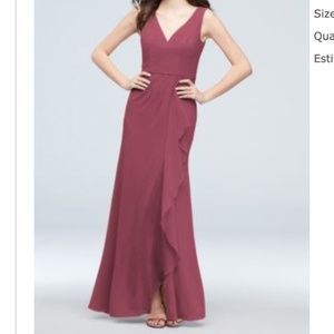 V-Neck Tank Chiffon Cascade Bridesmaid Chianti.